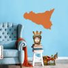decorazione da parete in metallo a forma di Sicilia