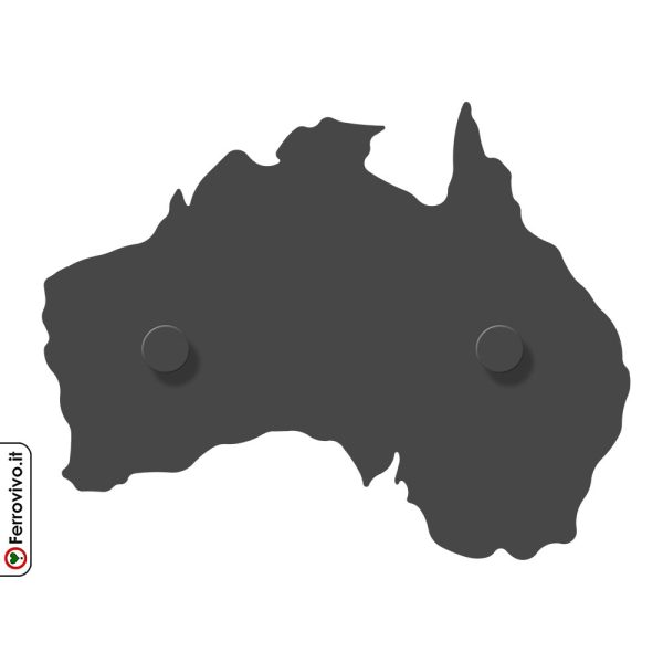 Attaccapanni in metallo da parete a forma di Australia