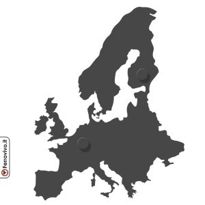 Attaccapanni da parete mappa Europa