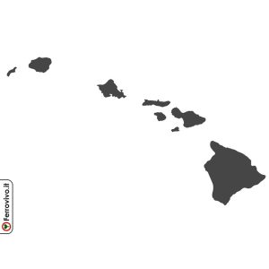 Decorazione da parete in metallo che rappresenta le isole Hawaii