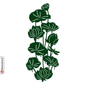 decorazione-da-parete-in-metallo-verde-a-forma-di-ninfee