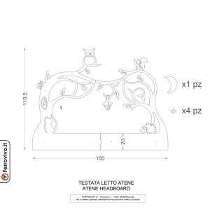 Alternative view of Testata Letto Atene - Celeste - INSTOCK